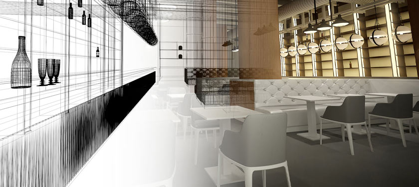 commercial restaurant design rendering blueprints